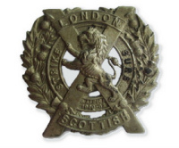 14th Battalion, (London Scottish) cap badge. Courtesey of C.R. Coutman