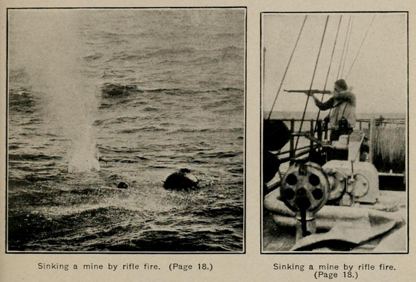 Sinking a mine by Riflefire. From The northern barrage" : taking up the mines. 1920