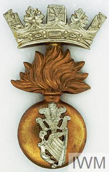 Cap Badge of the Royal Irish Fusiliers (Princess Victoria's) headress badge © IWM (INS 7230)