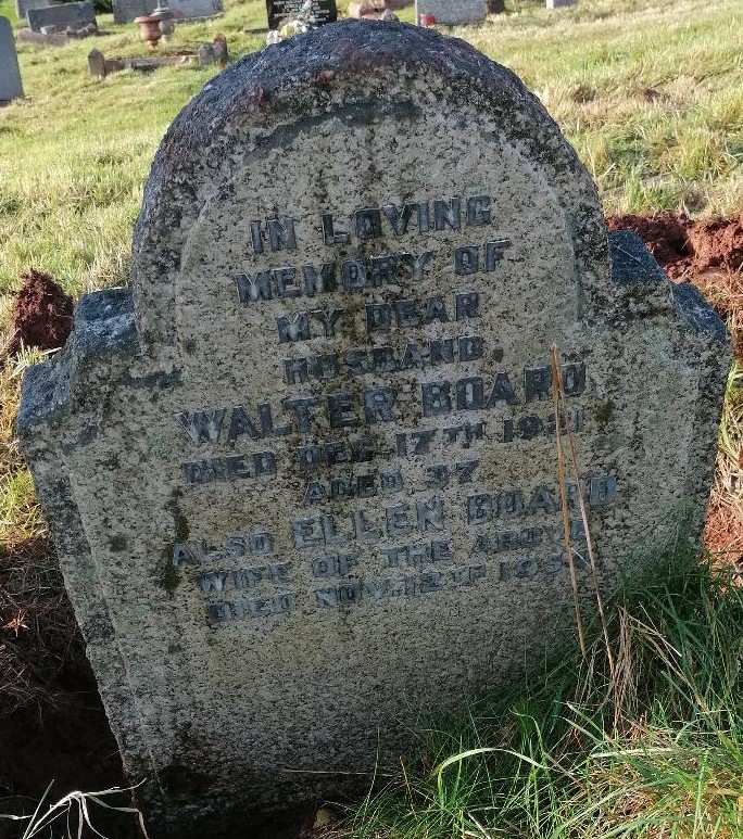 Walter and Ellen Board Headstone in Teignmouth Old Cemetery