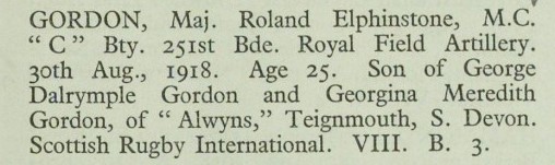 Gordon RE Burial record