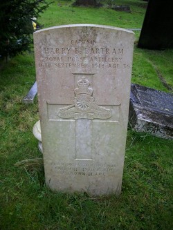 Captain Harry Brocklesbury Bartram's grave stone