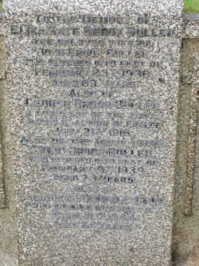 The Brook Bullen family gravestone in Teignmouth Old Cemetery