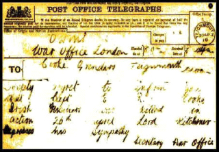 The telegram to Earnest's family