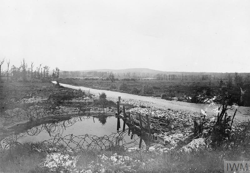 Kemmel Hill seen from the road to Warneton, at Neuve Eglise