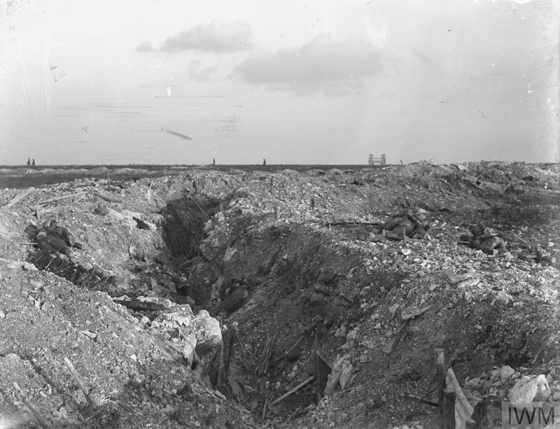     British dead in front of a captured German trench; near Loos, 30th September, 1915 © IWM (Q 28980)