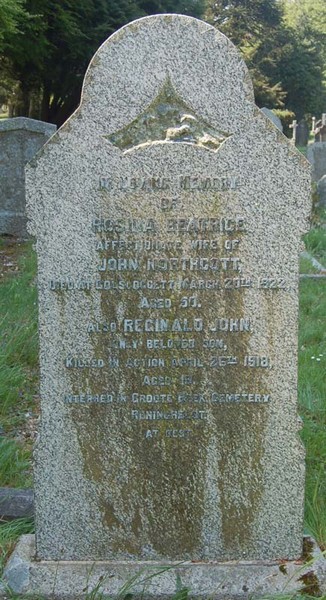 Reginald is named on the Northcott Family Grave at Bodmin Cemetery