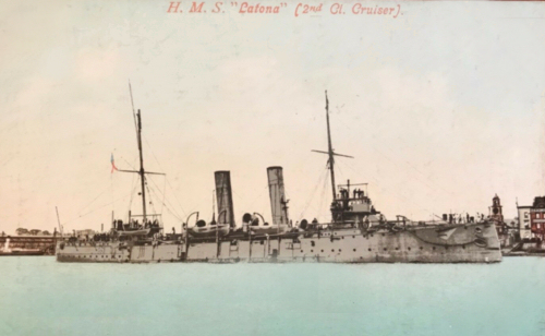 Postcard view of HMS Latona