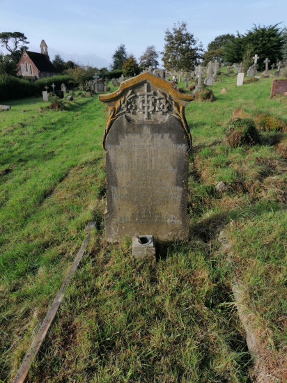 Frederick J. Trout's memorial stone in Teignmouth Old Cemetery