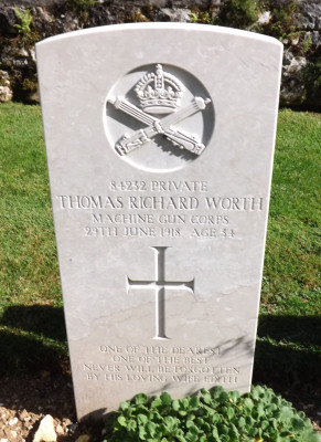 Thomas's memorial stone in Italy