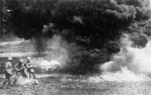 German flame throwers in action on the Western Front. © IWM (Q 41844)