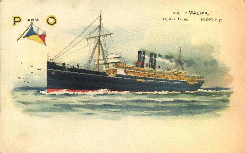 Passenger Vessel "S.S. Malwa". Photo C.G. Wightman. Ref 1418 ( CC-BY )
