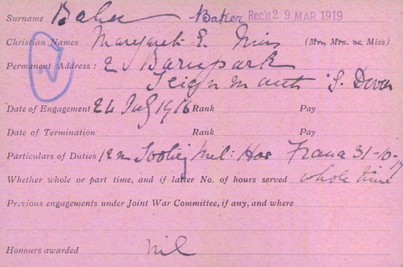 Voluntary Aid Detachment (VAD) Card. ©2018 British Red Cross (CC BY-NC 2.0 UK)