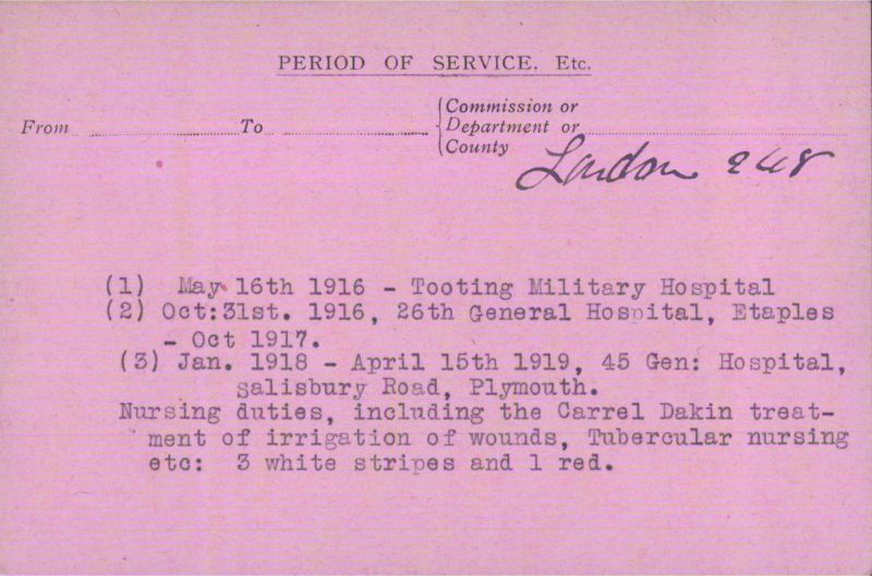 Voluntary Aid Detachment (VAD) Card. ©2018 British Red Cross (CC BY-NC 2.0 UK)