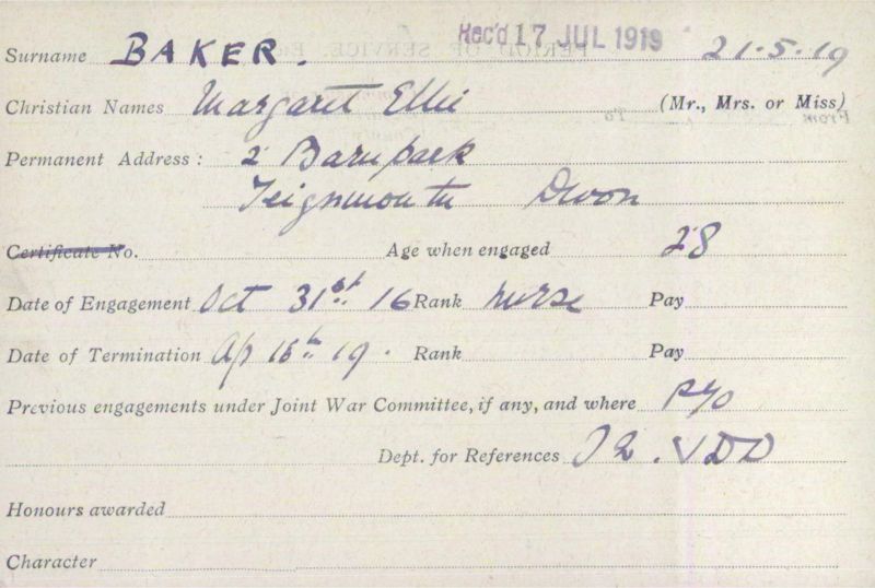 Voluntary Aid Detachment (VAD) Card. ©2018 British Red Cross (CC BY-NC 2.0 UK)