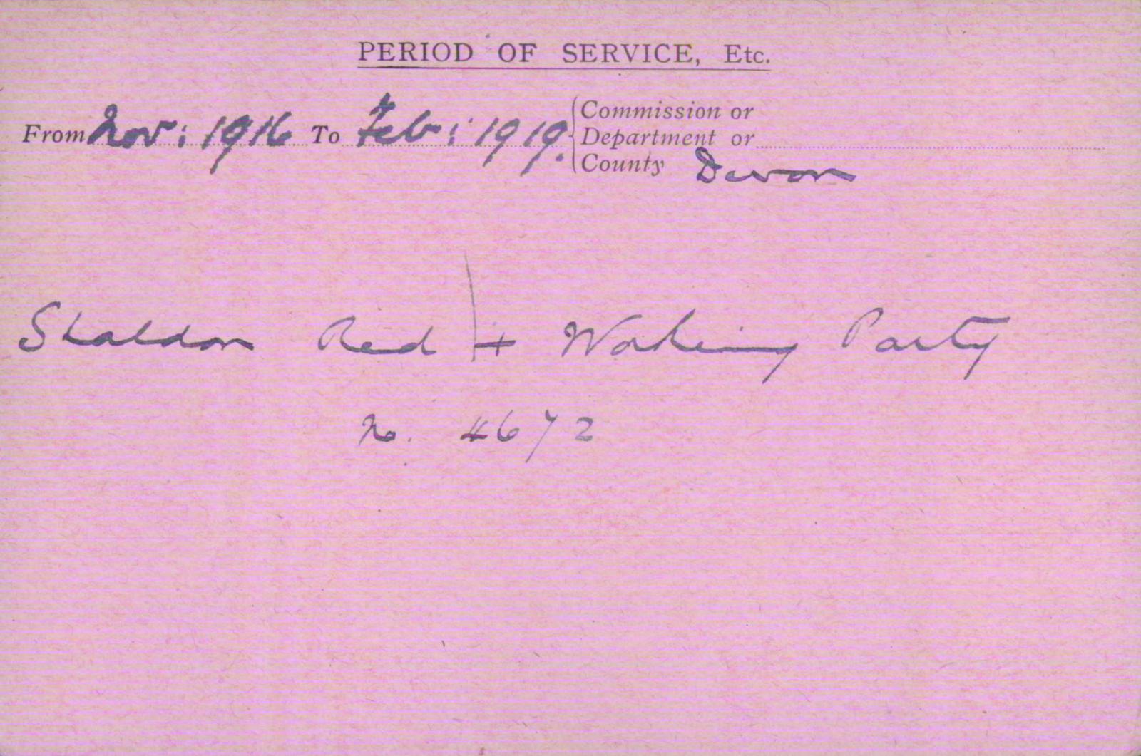 Voluntary Aid Detachment (VAD) Card. ©2018 British Red Cross (CC BY-NC 2.0 UK)