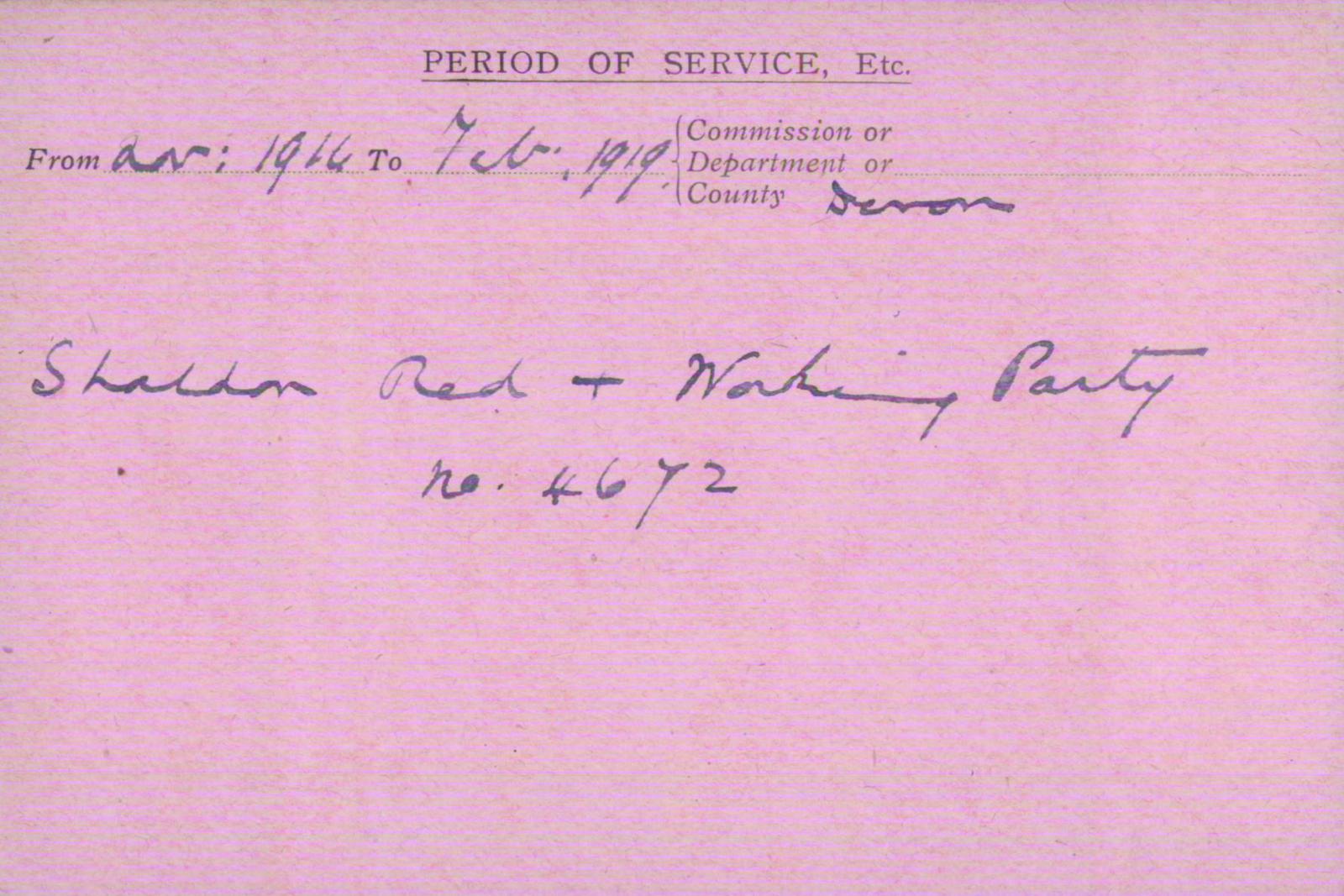Voluntary Aid Detachment (VAD) Card. ©2018 British Red Cross (CC BY-NC 2.0 UK)