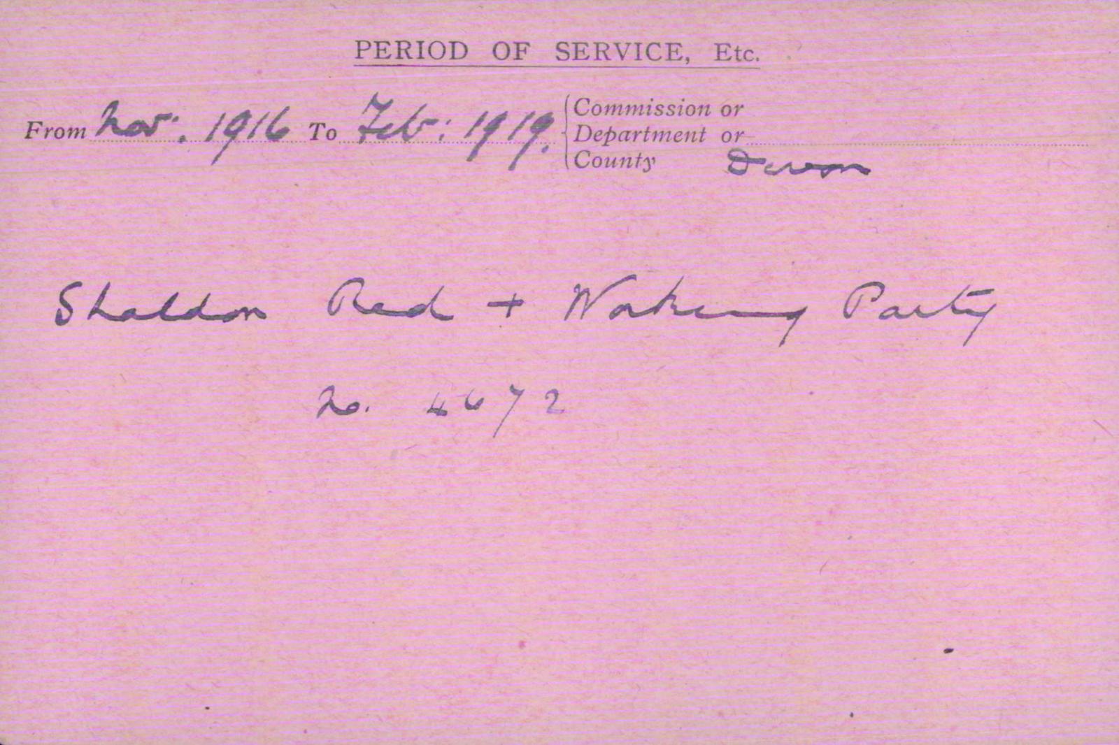 Voluntary Aid Detachment (VAD) Card. ©2018 British Red Cross (CC BY-NC 2.0 UK)