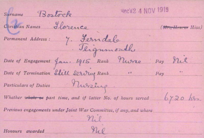 Voluntary Aid Detachment (VAD) Card. ©2018 British Red Cross (CC BY-NC 2.0 UK)