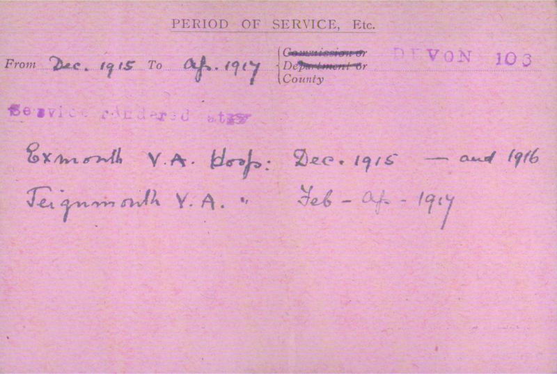 Voluntary Aid Detachment (VAD) Card. ©2018 British Red Cross (CC BY-NC 2.0 UK)