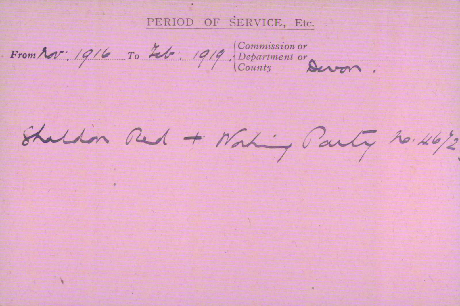 Voluntary Aid Detachment (VAD) Card. ©2018 British Red Cross (CC BY-NC 2.0 UK)