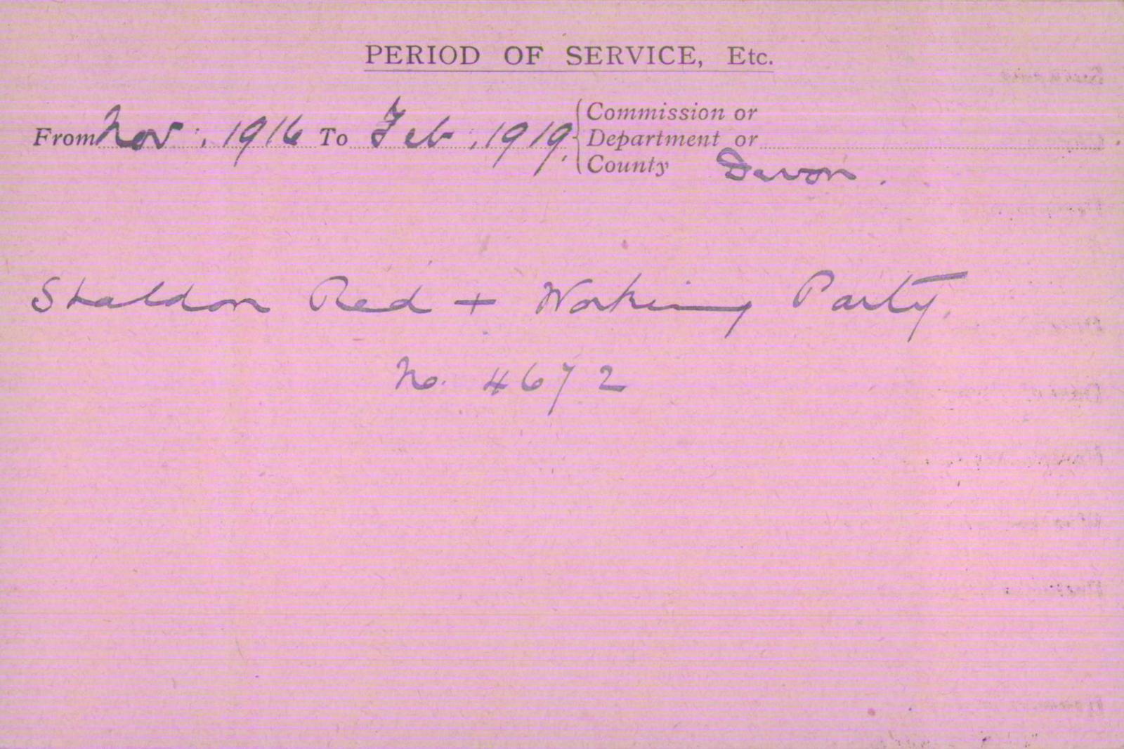 Voluntary Aid Detachment (VAD) Card. ©2018 British Red Cross (CC BY-NC 2.0 UK)