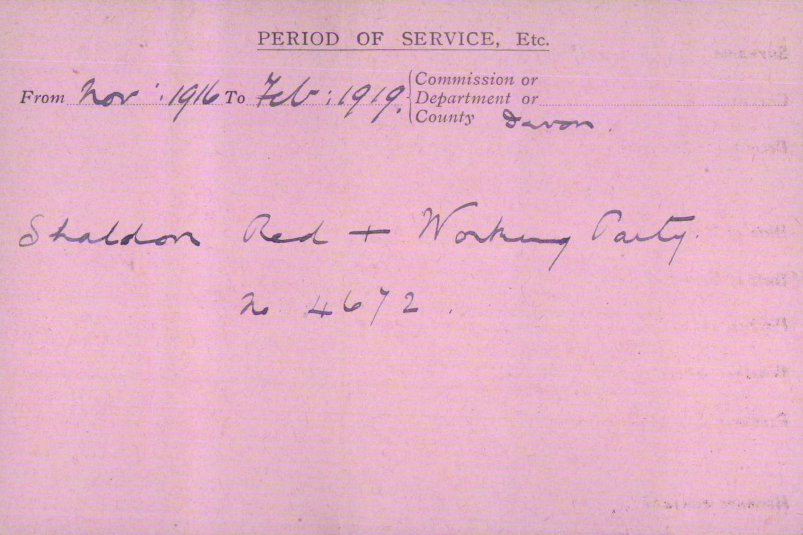Voluntary Aid Detachment (VAD) Card. ©2018 British Red Cross (CC BY-NC 2.0 UK)