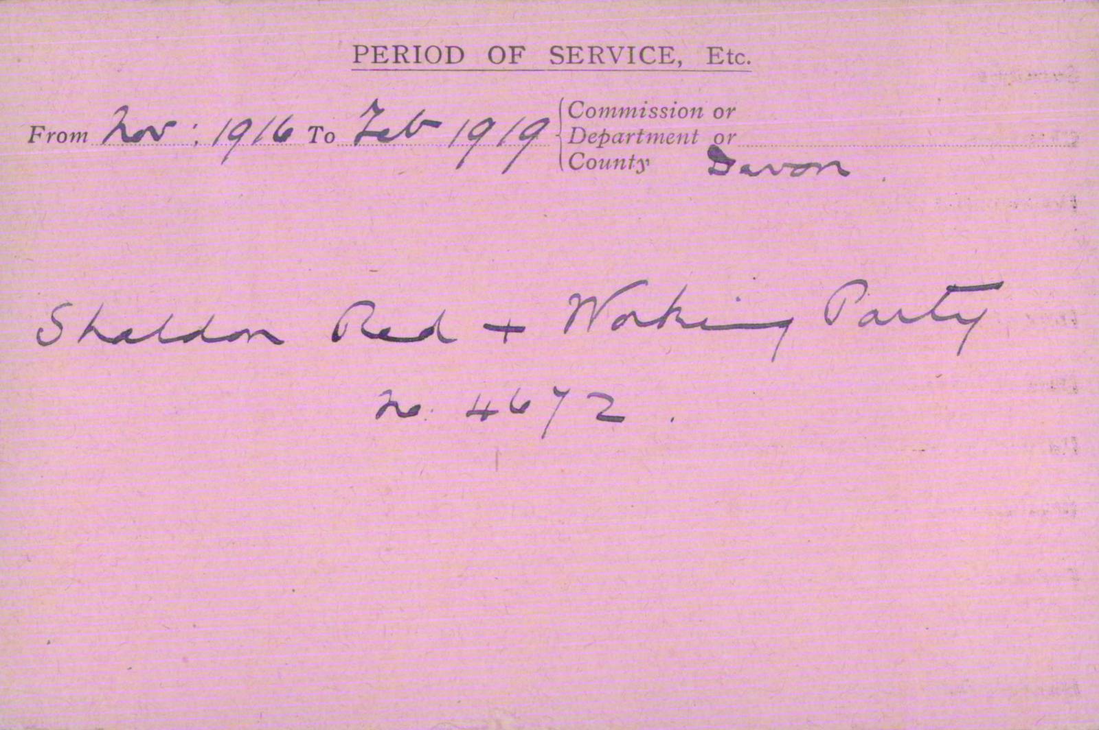 Voluntary Aid Detachment (VAD) Card. ©2018 British Red Cross (CC BY-NC 2.0 UK)