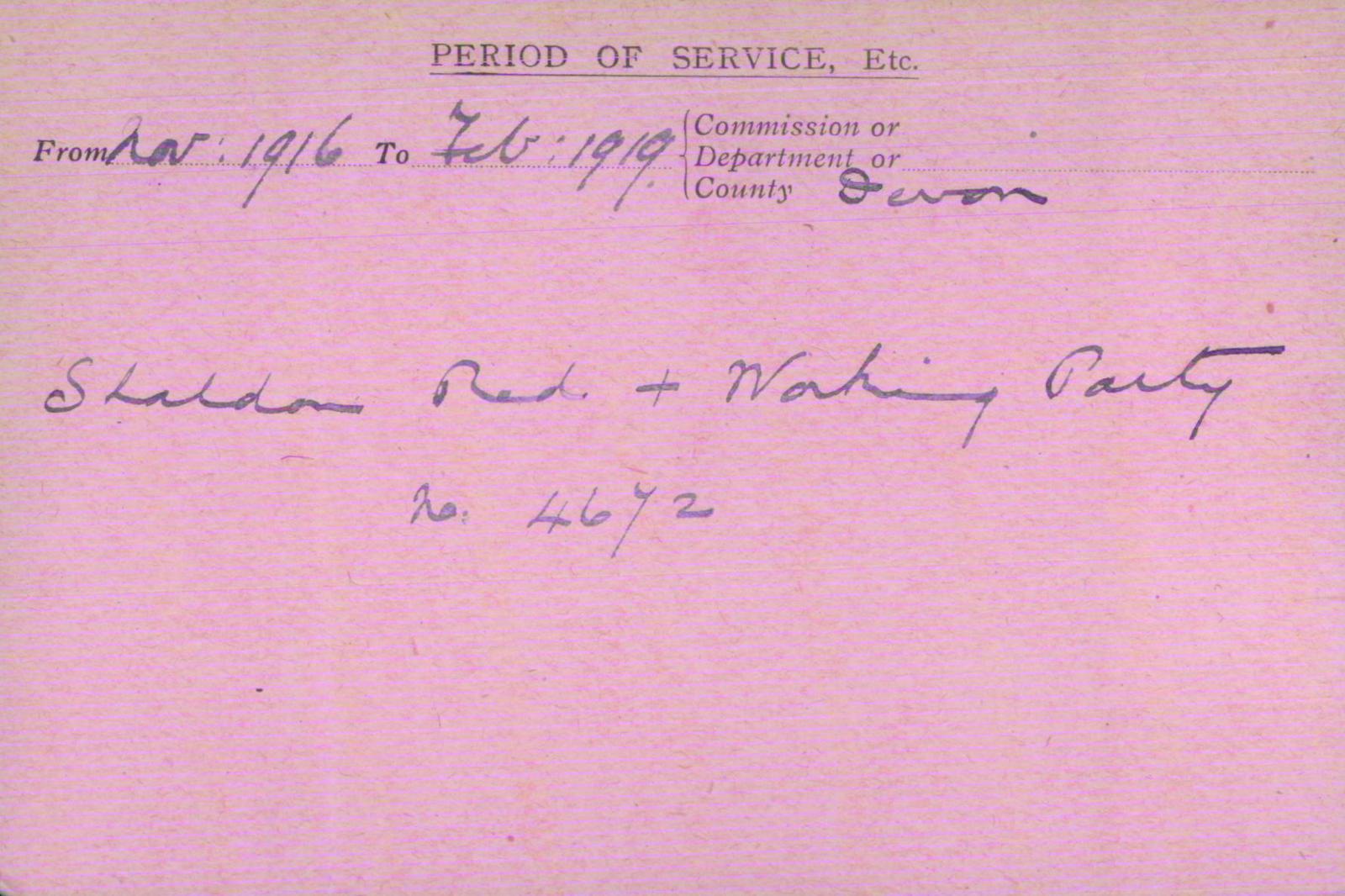 Voluntary Aid Detachment (VAD) Card. ©2018 British Red Cross (CC BY-NC 2.0 UK)