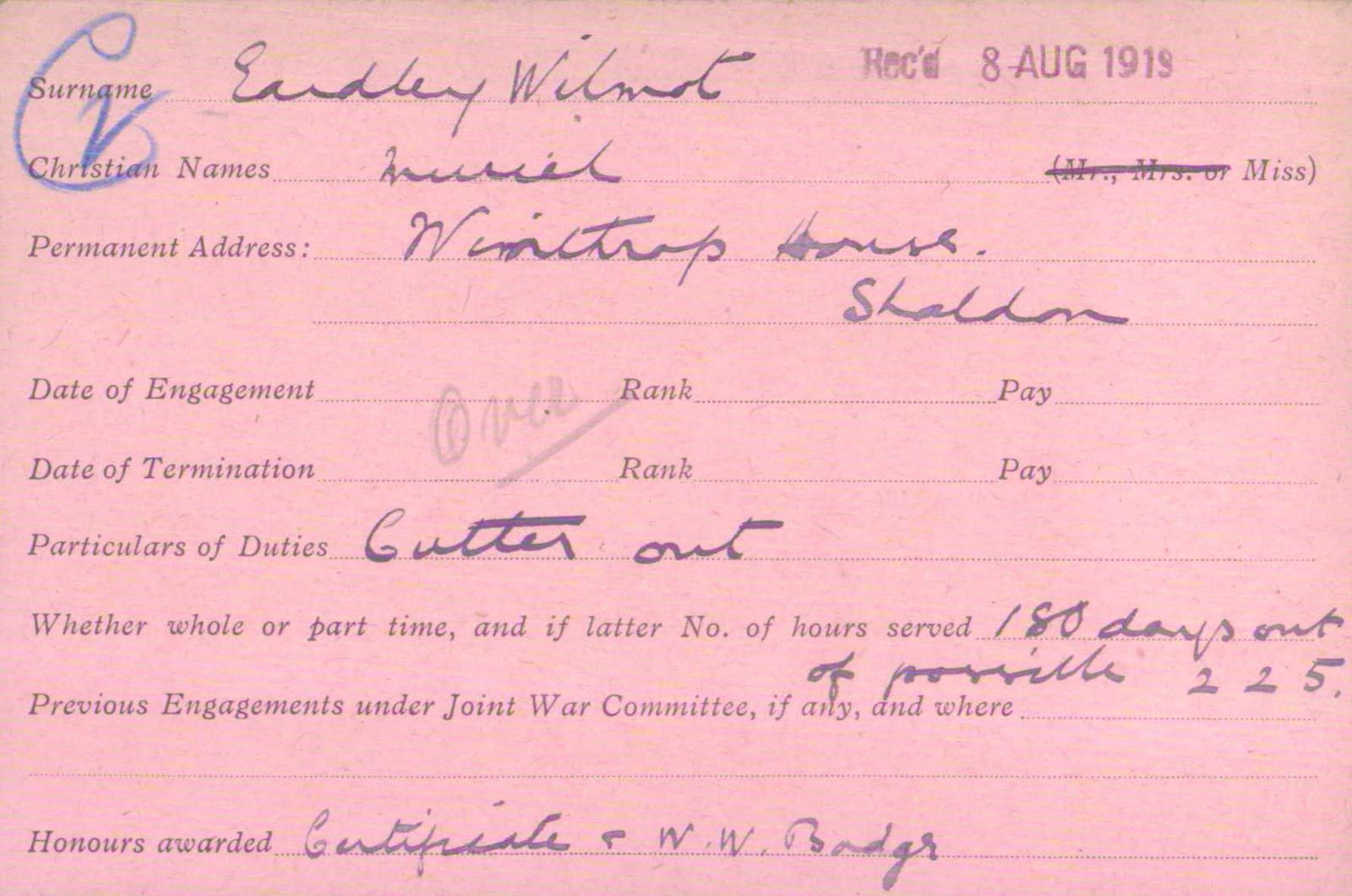 Voluntary Aid Detachment (VAD) Card. ©2018 British Red Cross (CC BY-NC 2.0 UK)
