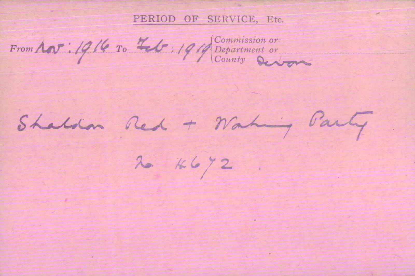 Voluntary Aid Detachment (VAD) Card. ©2018 British Red Cross (CC BY-NC 2.0 UK)