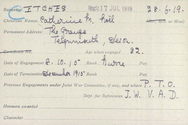 Voluntary Aid Detachment (VAD) Card. ©2018 British Red Cross (CC BY-NC 2.0 UK)