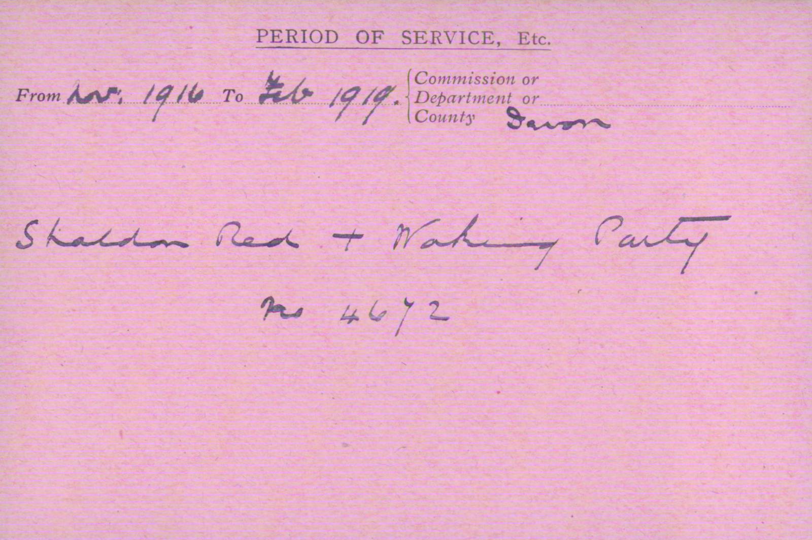 Voluntary Aid Detachment (VAD) Card. ©2018 British Red Cross (CC BY-NC 2.0 UK)