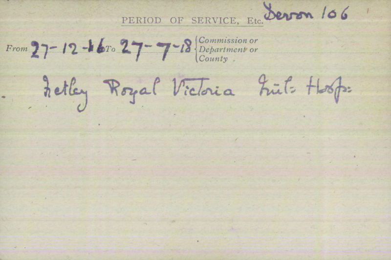 Voluntary Aid Detachment (VAD) Card. ©2018 British Red Cross (CC BY-NC 2.0 UK)