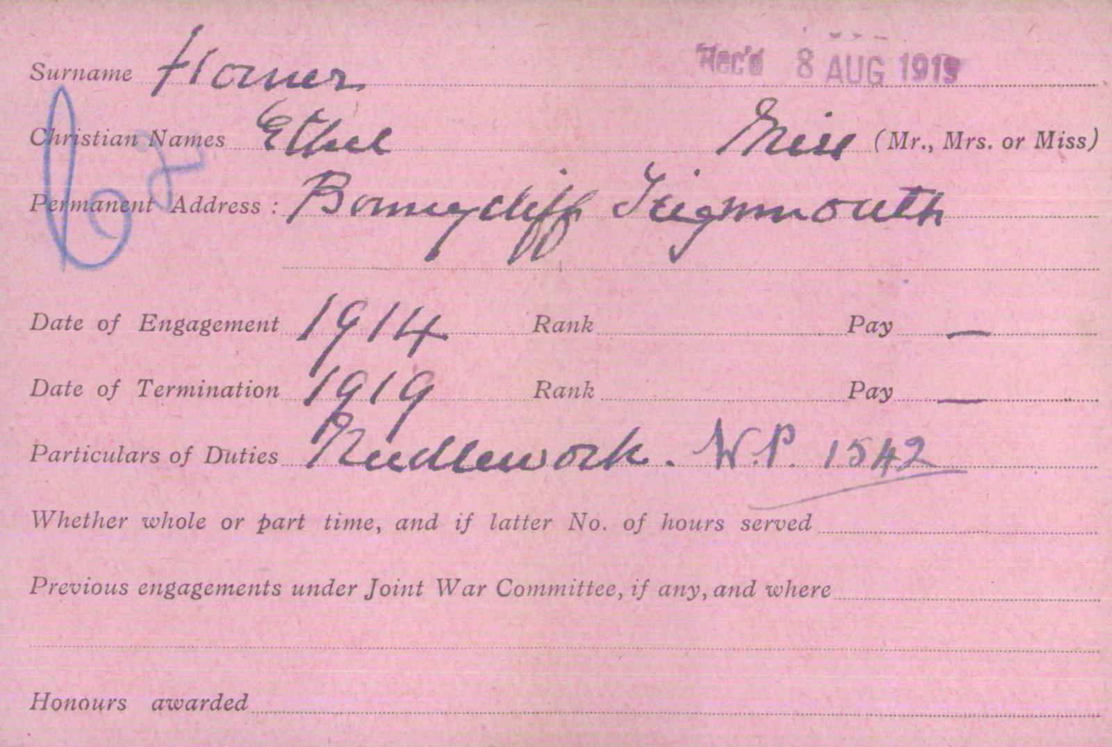 Voluntary Aid Detachment (VAD) Card. ©2018 British Red Cross (CC BY-NC 2.0 UK)