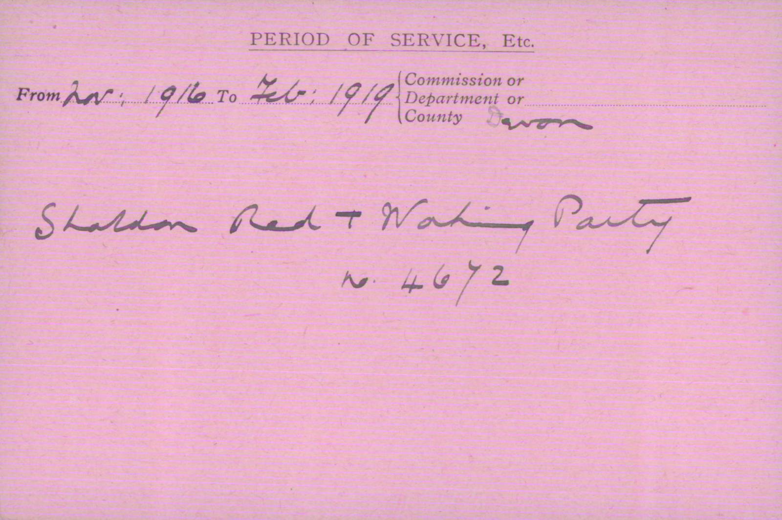 Voluntary Aid Detachment (VAD) Card. ©2018 British Red Cross (CC BY-NC 2.0 UK)