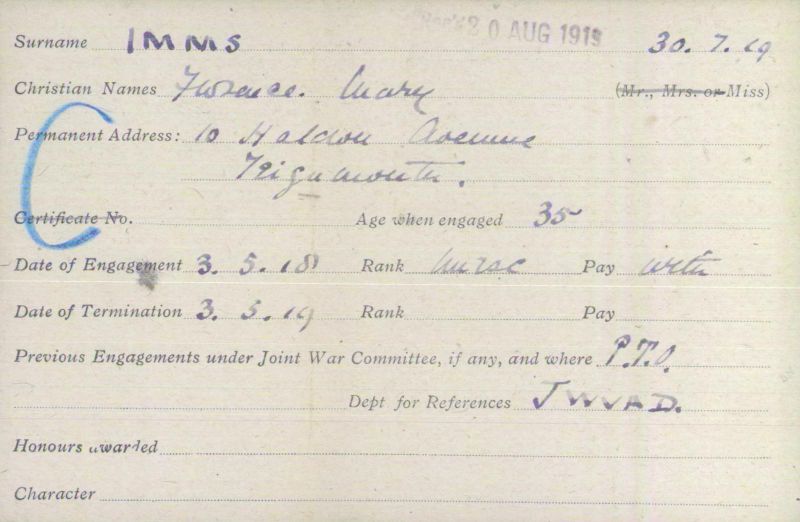 Voluntary Aid Detachment (VAD) Card. ©2018 British Red Cross (CC BY-NC 2.0 UK)