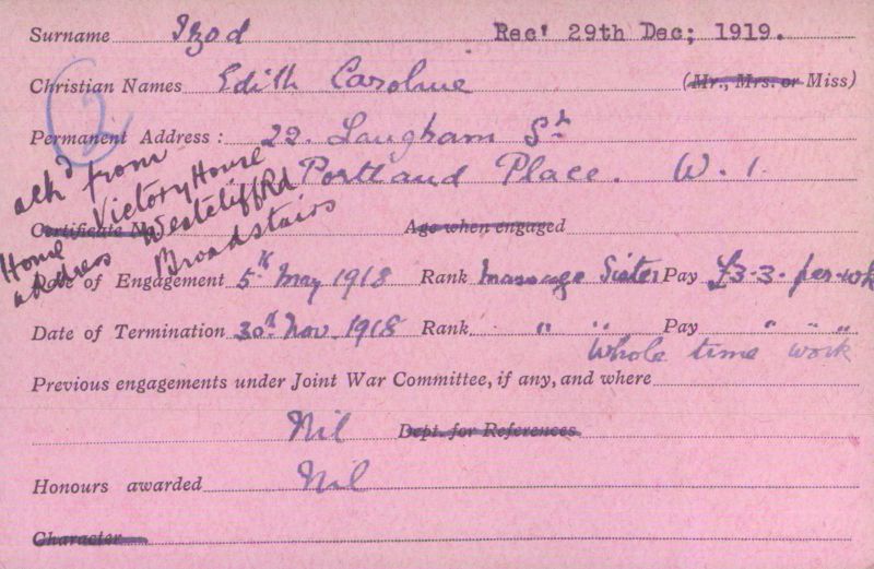 Voluntary Aid Detachment (VAD) Card. ©2018 British Red Cross (CC BY-NC 2.0 UK)