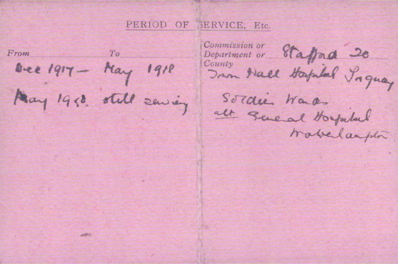 Voluntary Aid Detachment (VAD) Card. ©2018 British Red Cross (CC BY-NC 2.0 UK)