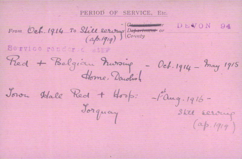 Voluntary Aid Detachment (VAD) Card. ©2018 British Red Cross (CC BY-NC 2.0 UK)