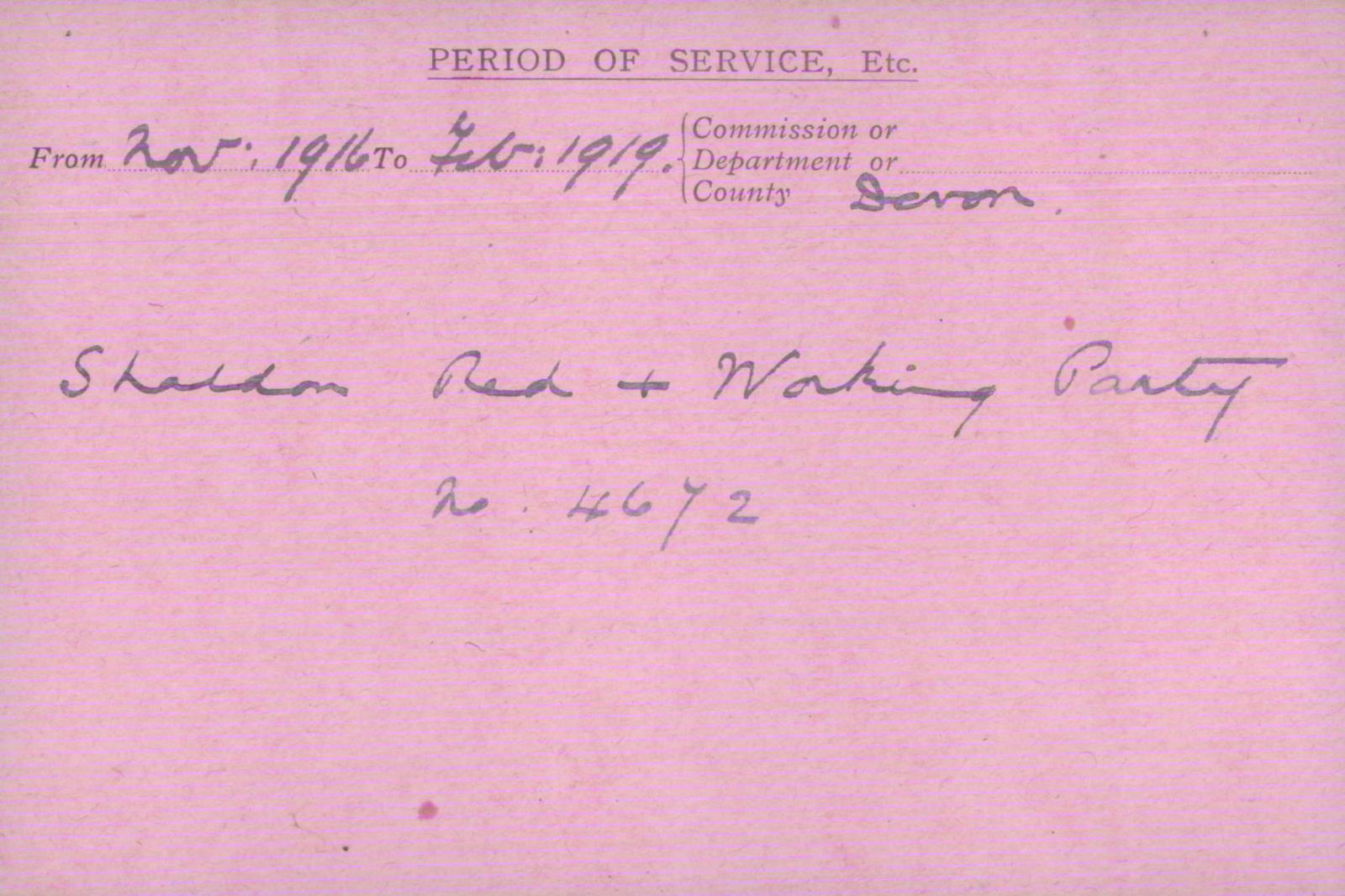 Voluntary Aid Detachment (VAD) Card. ©2018 British Red Cross (CC BY-NC 2.0 UK)