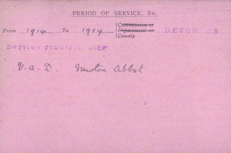 Voluntary Aid Detachment (VAD) Card. ©2018 British Red Cross (CC BY-NC 2.0 UK)