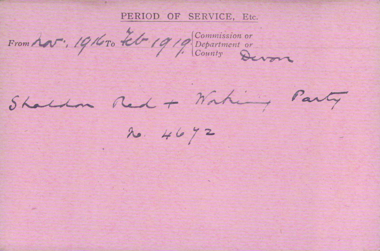 Voluntary Aid Detachment (VAD) Card. ©2018 British Red Cross (CC BY-NC 2.0 UK)