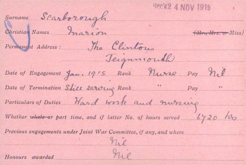 Voluntary Aid Detachment (VAD) Card. ©2018 British Red Cross (CC BY-NC 2.0 UK)