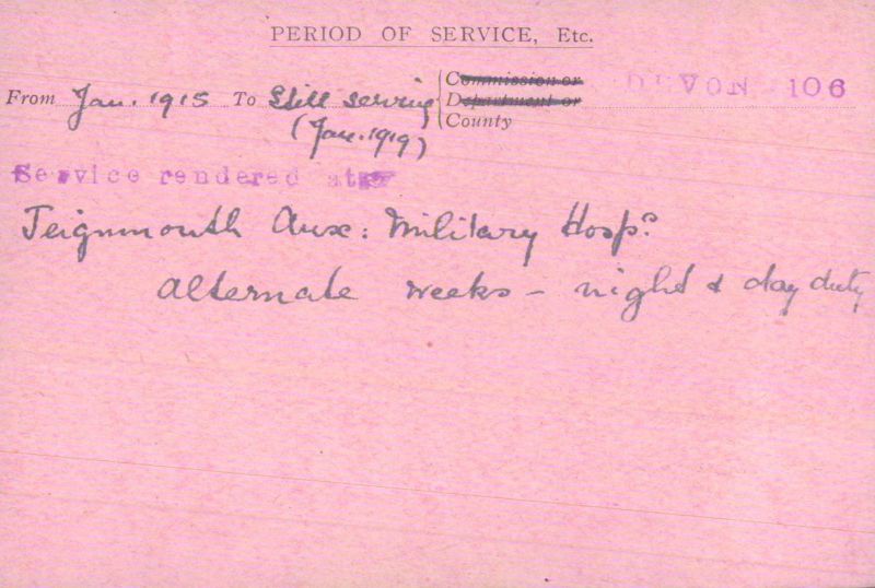Voluntary Aid Detachment (VAD) Card. ©2018 British Red Cross (CC BY-NC 2.0 UK)