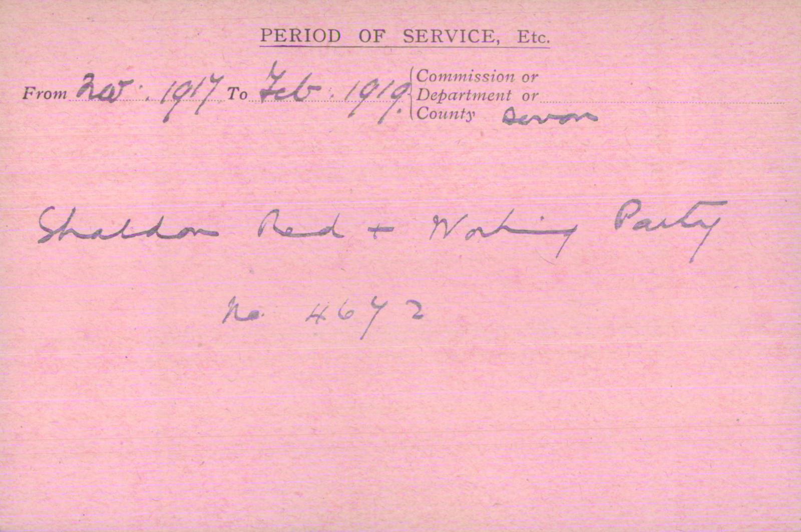 Voluntary Aid Detachment (VAD) Card. ©2018 British Red Cross (CC BY-NC 2.0 UK)