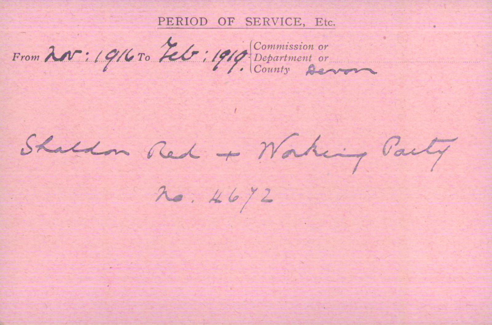 Voluntary Aid Detachment (VAD) Card. ©2018 British Red Cross (CC BY-NC 2.0 UK)