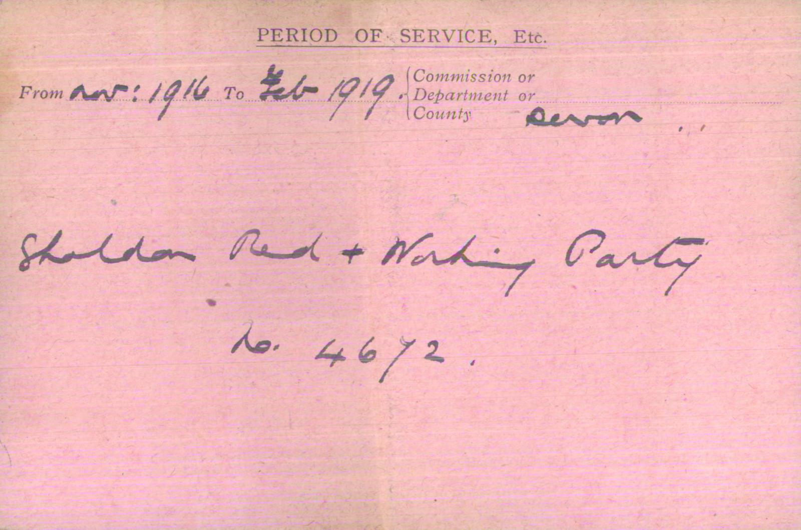 Voluntary Aid Detachment (VAD) Card. ©2018 British Red Cross (CC BY-NC 2.0 UK)