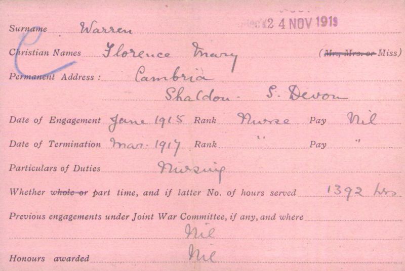 Voluntary Aid Detachment (VAD) Card. ©2018 British Red Cross (CC BY-NC 2.0 UK)