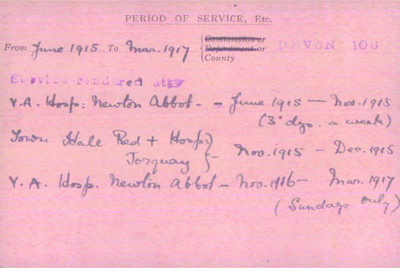 Voluntary Aid Detachment (VAD) Card. ©2018 British Red Cross (CC BY-NC 2.0 UK)